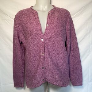 L.L. Bean Women’s Lilac Cotton Cardigan Sweater Size Large